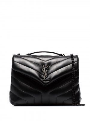 Маленькая стеганая сумка на плечо Loulou Saint Laurent. Цвет: черный