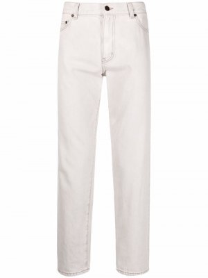 Укороченные джинсы прямого кроя Saint Laurent. Цвет: серый