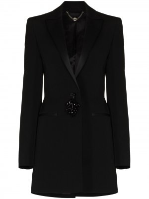Удлиненный декорированный пиджак Paco Rabanne. Цвет: черный