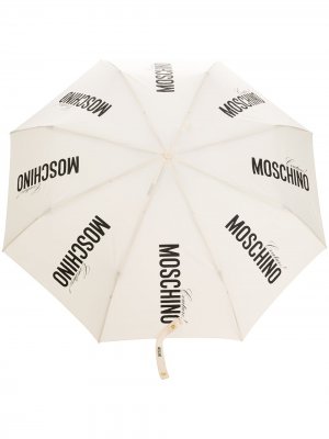 Зонт с логотипом Moschino. Цвет: нейтральные цвета