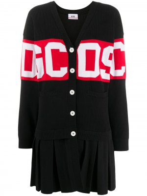 Жаккардовое платье-кардиган с логотипом Gcds. Цвет: черный
