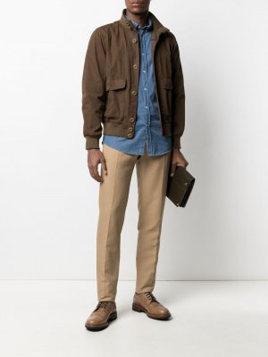 Куртка с воротником-стойкой и карманами Aspesi. Цвет: коричневый