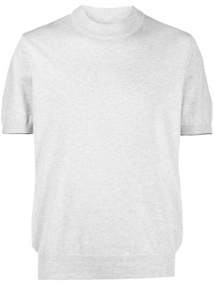 Трикотажная футболка с высоким воротником Brunello Cucinelli. Цвет: серый