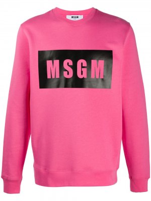 Толстовка с логотипом MSGM. Цвет: розовый
