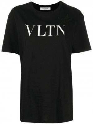 Футболка с логотипом VLTN Valentino. Цвет: черный