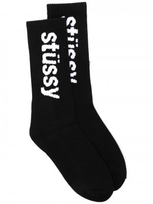 Носки с логотипом Stussy. Цвет: черный