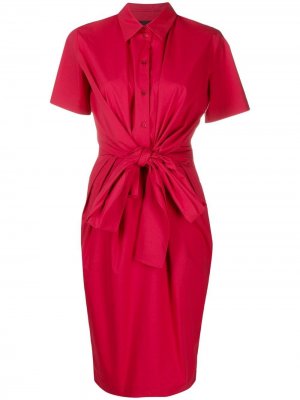 Платье-рубашка с завязками Boutique Moschino. Цвет: красный