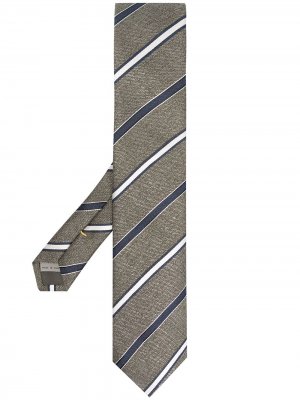 Жаккардовый галстук в полоску Canali. Цвет: серый