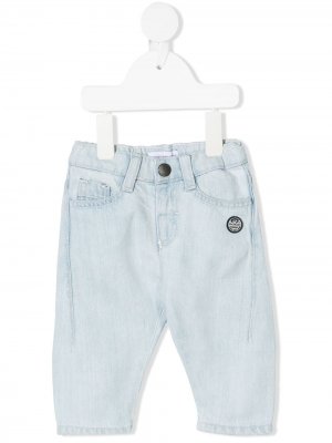 Прямые джинсы с завышенной талией Emporio Armani Kids. Цвет: синий