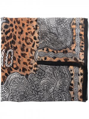 Платок с леопардовым принтом Moschino. Цвет: нейтральные цвета