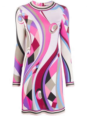 Платье с абстрактным принтом Emilio Pucci. Цвет: розовый