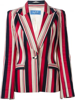 Полосатый пиджак Thierry Mugler Vintage. Цвет: красный