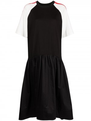 Расклешенное платье в стиле колор-блок Cynthia Rowley. Цвет: черный
