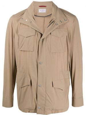 Куртка с высоким воротником и карманами Brunello Cucinelli. Цвет: нейтральные цвета