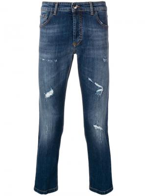 Ripped slim-fit jeans Entre Amis. Цвет: синий