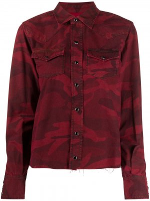 Рубашка с камуфляжным принтом Saint Laurent. Цвет: красный